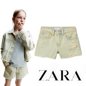 ZARA Kids | Yellow | RIPPED DENIM SHORTS